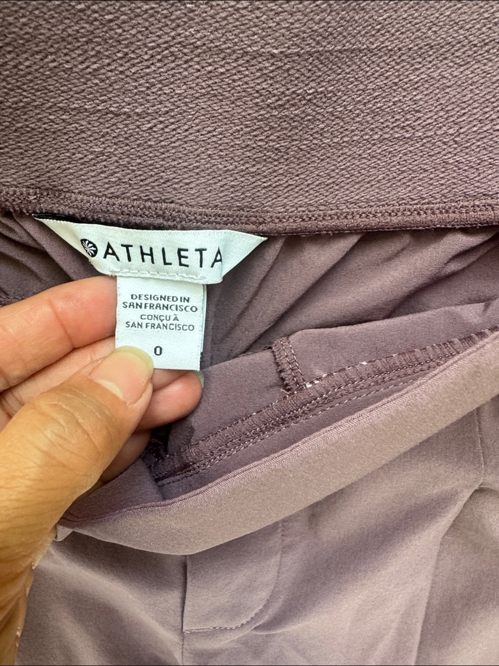 Athleta Brooklyn Wide-Leg High-Rise trouser style relaxed Pants in Mauve - Picture 3 of 4